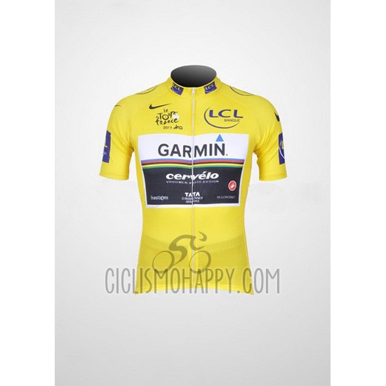 Garmin Lider Cycling Jersey Bib Short 2011 Men Short Sleeve Yellow